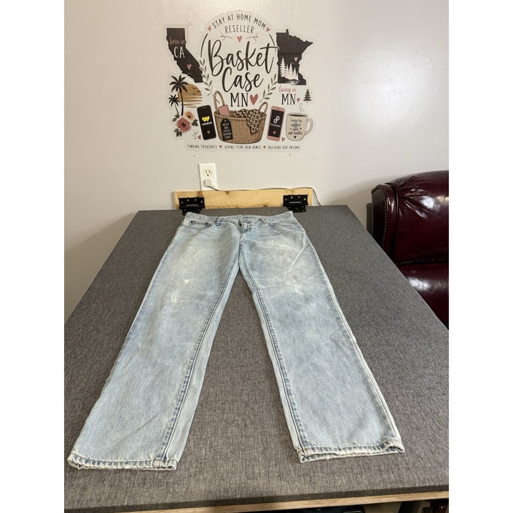 Gap 1969 Sexy Boyfriend Jeans 29T Light Wash Distressed Ripped Relaxed Denim